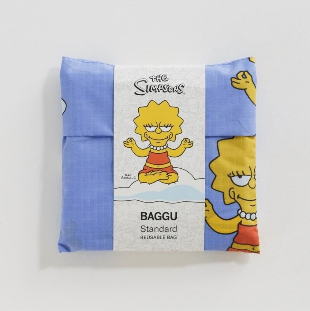 NWT BAGGU x The Simpsons Standard Printed Reusable Tote Lisa Simpson - Picture 2 of 4